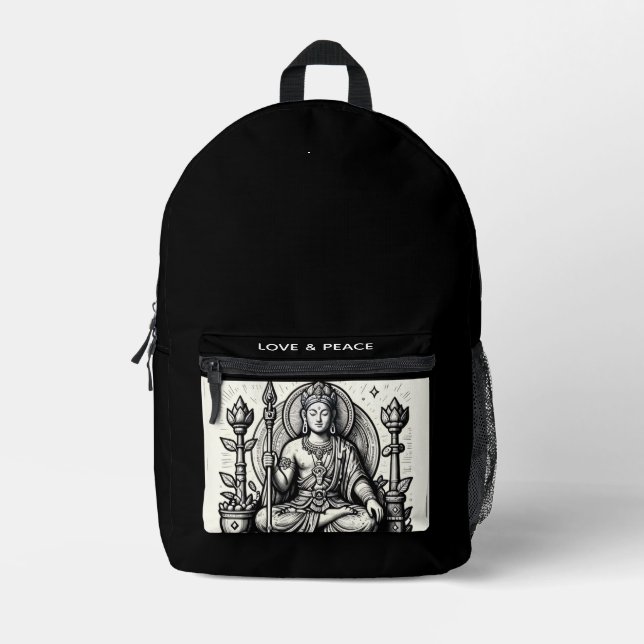 Mochila Impresa Amor y serenidad pacífica (Anverso)