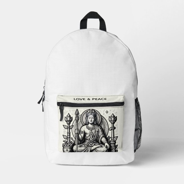 Mochila Impresa Amor y serenidad pacífica (Anverso)