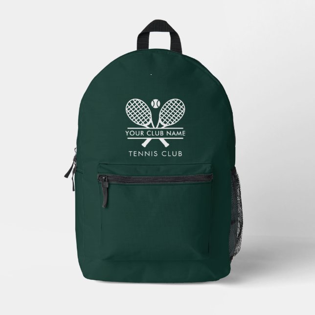 Mochila Impresa Añadir nombre de club de tenis Personalizado del e (Anverso)