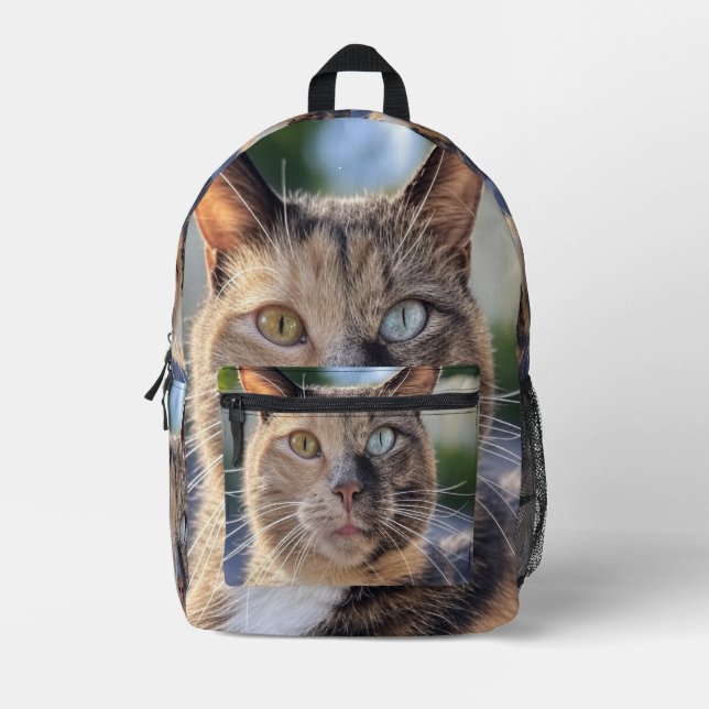 Mochila Impresa Añadir Personalizar de fotos de gato (Anverso)