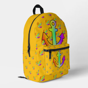 Mochila Impresa Anclaje arcoiris repetir niños amarillos
