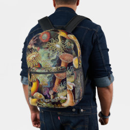 Mochila Impresa Anémonas marinas submarinas vintage de Ernst Haeck