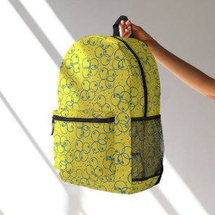 Mochila Impresa Anillos de garabato de cobalto – patrón moderno