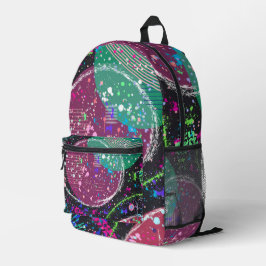 Mochila Impresa Anillos de Saturno: Arte abstracto maximalista
