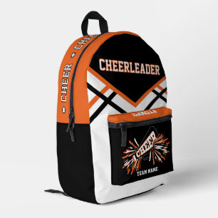 Mochila Impresa Animadora Personalizada Naranja, Negro, Blanco