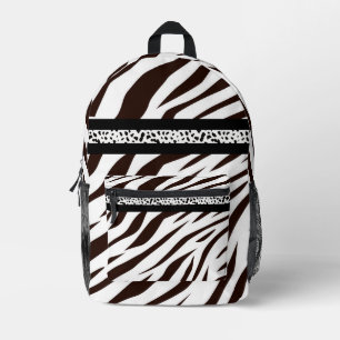 Mochila Impresa Animal print zebra black and white