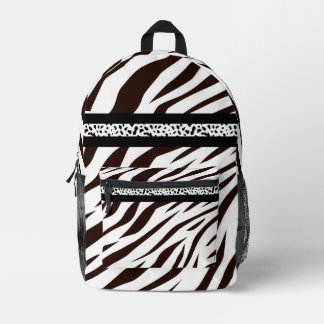 Mochila Impresa Animal print zebra black and white 