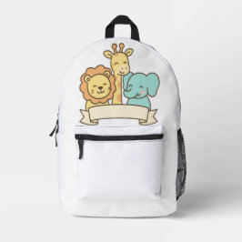Mochila Impresa Animales adorables de la selva con pancarta – Guar