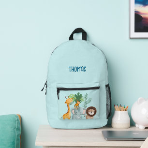 Mochila Impresa Animales de Safari Escuela para Niños 