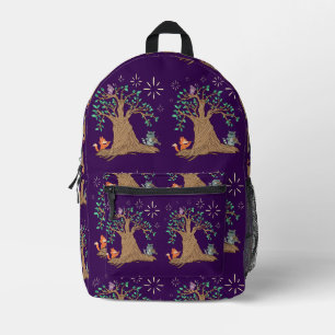 Mochila Impresa Animales del bosque tocando música Arte popular