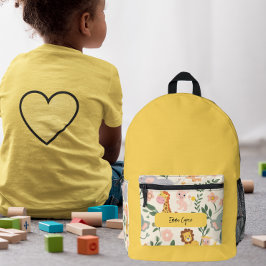 Mochila Impresa Animales divertidos y juguetones de la jungla de v