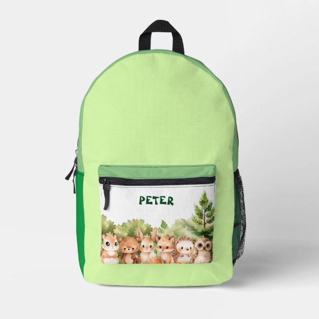 Mochila Impresa Animales forestales de Woodland (Anverso)