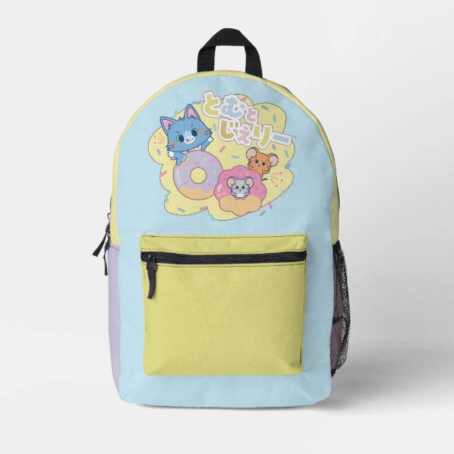 Mochila Impresa Anime Donut se ilumina con Tom, Jerry y Tuffy (Anverso)