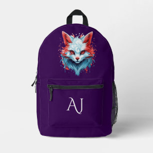 Mochila Impresa Anime Fantasy Cat Purple Mystical Initials