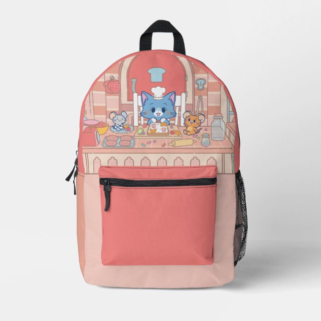 Mochila Impresa Anime Tom, Jerry y Tuffy Bakery (Anverso)