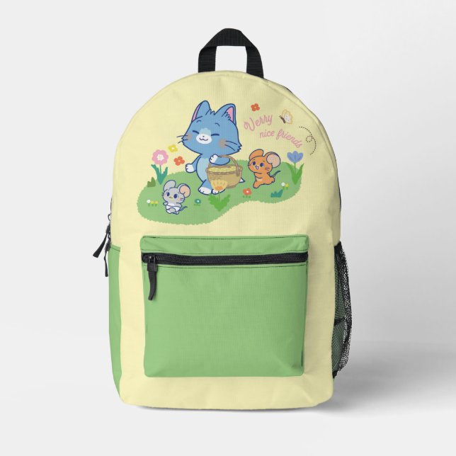 Mochila Impresa Anime Tom, Jerry y Tuffy Picnic (Anverso)