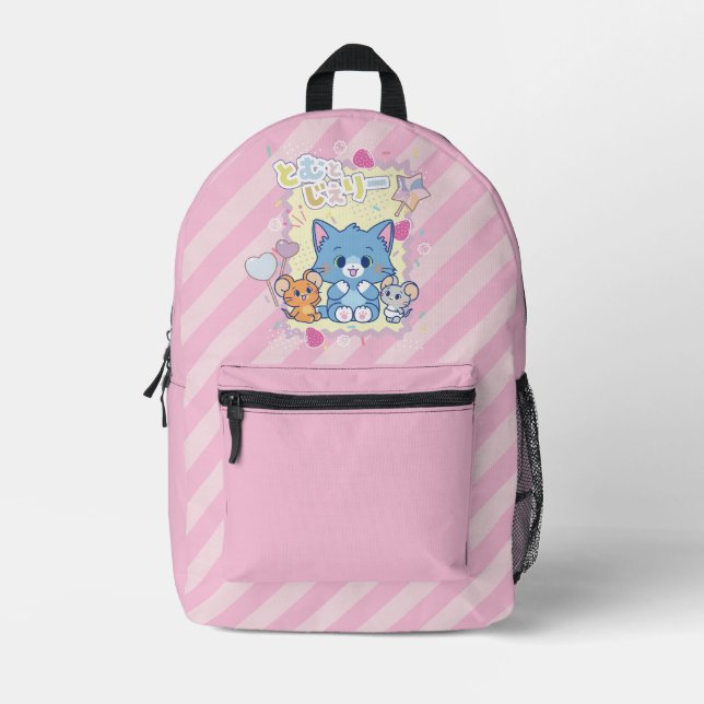 Mochila Impresa Anime Tom y Jerry Strawberry Fun (Anverso)
