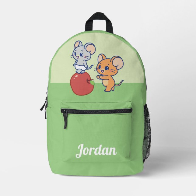 Mochila Impresa Anime Tuffy y Jerry Apple Rolling (Anverso)