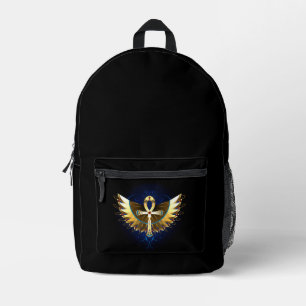 Mochila Impresa Ankh de oro con alas