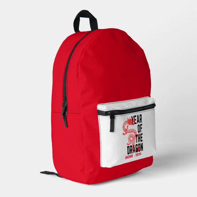 Mochila Impresa Año de nombre personalizado del año de nacimiento  (Esquina izquierda trasera)