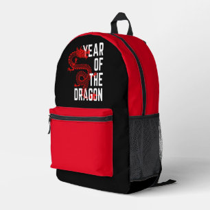 Mochila Impresa Año del Dragón rojo blanco