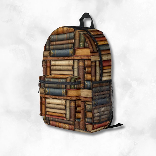 Mochila Impresa Antique Books w Name Loaded with Interior Extras  (Subido por el creador)