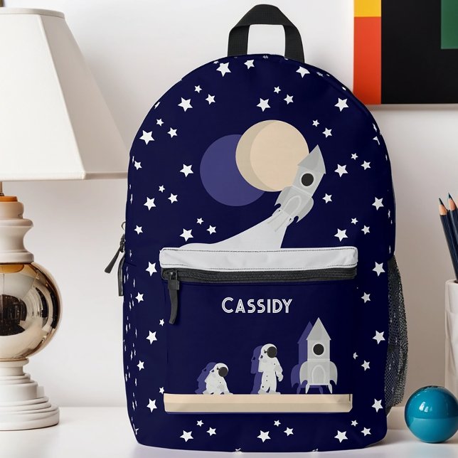 Mochila Impresa Apellido de astronauta espacial sensacional (Get this personalized space-themed backpack!)