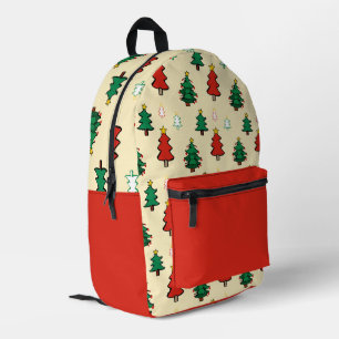 Mochila Impresa Árbol de Navidad con estrella de patrón ininterrum