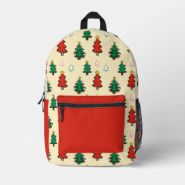 Mochila Impresa Árbol de Navidad con estrella de patrón ininterrum