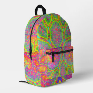 Mochila Impresa Árbol fractal geométrico y groovy funky