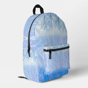 Mochila Impresa Árboles Brumosos Helados Baby Azul