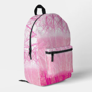 Mochila Impresa Árboles brumosos helados en melocotón y rosa