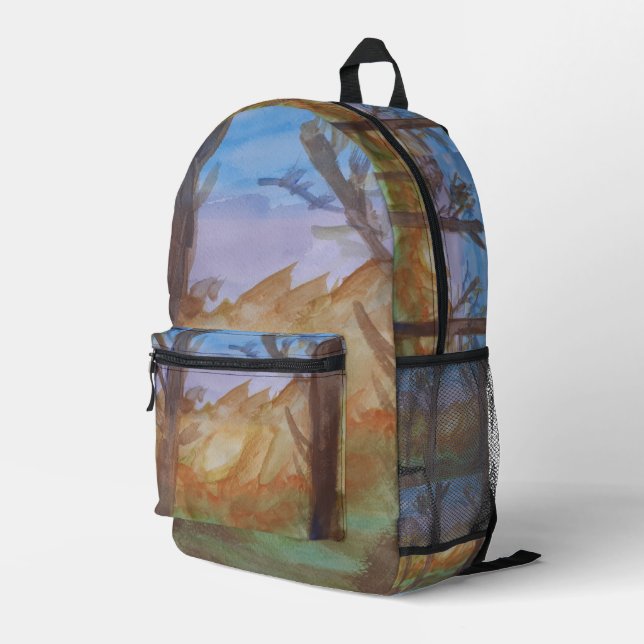 Mochila Impresa Árboles del atardecer (Esquina derecha trasera )