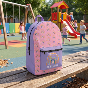 Mochila Impresa Arcoiris de niños rosa y lavanda