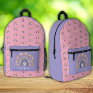Mochila Impresa Arcoiris de niños rosa y lavanda