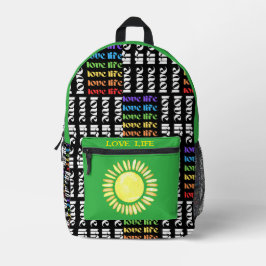 Mochila Impresa Arcoíris Personalizado Amor Vida Luz del Sol 