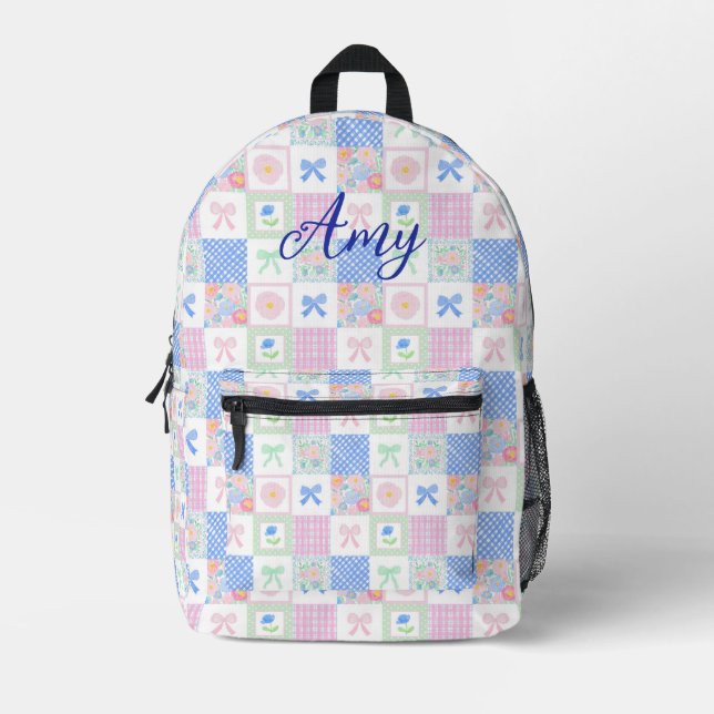 Mochila Impresa Arcos florales de adormidera grandilocuentes perso (Anverso)