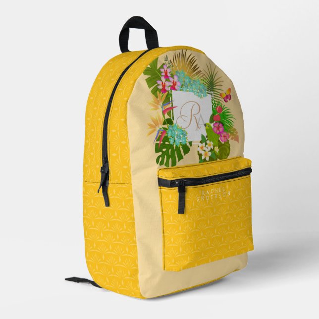 Mochila Impresa Armada Monográfica de Jardín Tropical (Esquina izquierda trasera)