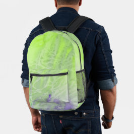 Mochila Impresa Armonía Suave Verde y Lavanda