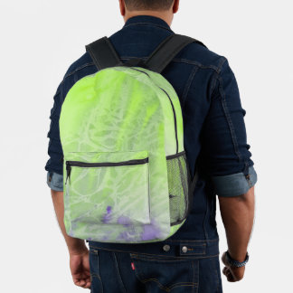 Mochila Impresa Armonía Suave Verde y Lavanda
