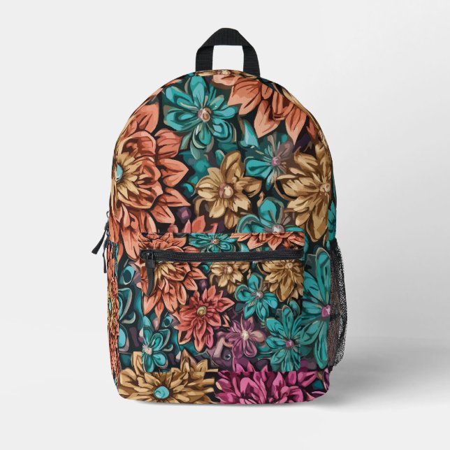 Mochila Impresa Arreglo de flores (Anverso)