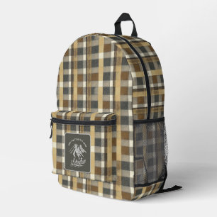 Mochila Impresa Arriba Para Montañas De Aventura Plaid ID358