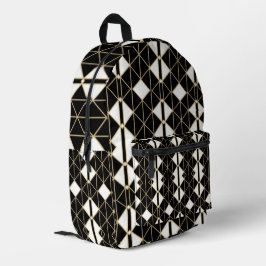 Mochila Impresa Art Deco Black and Gold Geometric luxury
