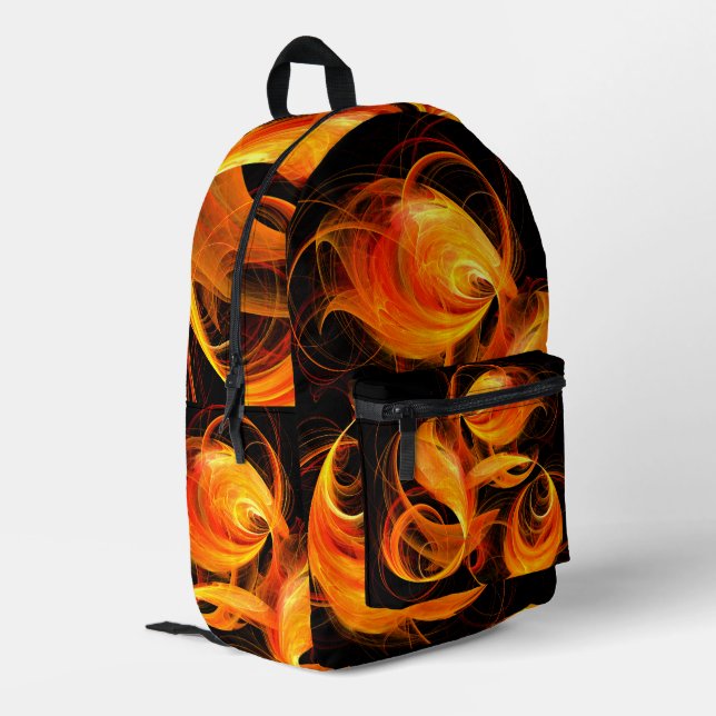 Mochila Impresa Arte abstracto de bola de fuego (Esquina izquierda trasera)