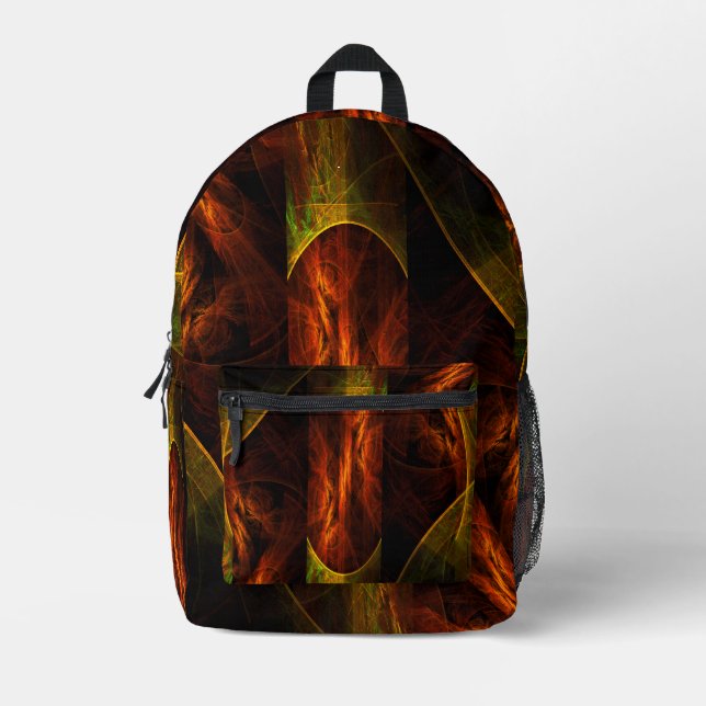 Mochila Impresa Arte abstracto de la jungla de Mystique (Anverso)