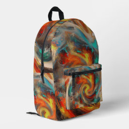 Mochila Impresa Arte abstracto de pintura arremolinada