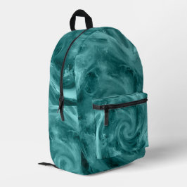Mochila Impresa Arte abstracto de pintura con agua azul giratoria