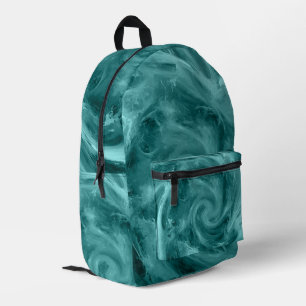 Mochila Impresa Arte abstracto de pintura con agua azul giratoria