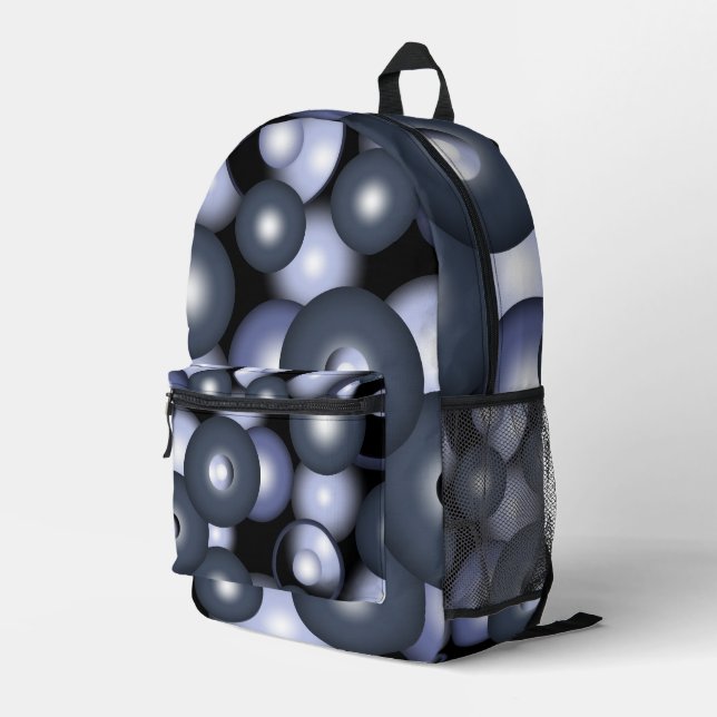 Mochila Impresa Arte abstracto orbital de círculo global concéntri (Esquina derecha trasera )