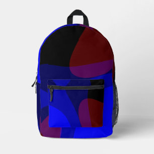 Mochila Impresa Arte abstracto rojo y azul 601